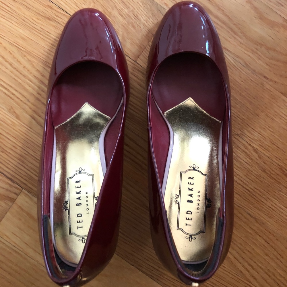Ted Baker Patent Leather Burgundy Pumps